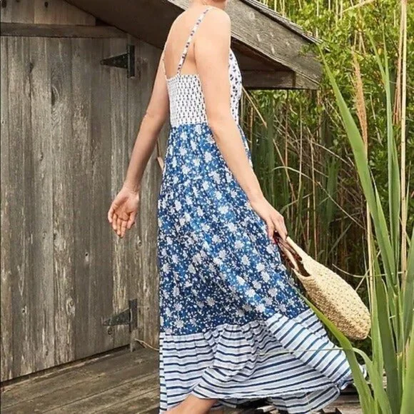 J.Crew Button-front maxi dress in mixed Print - Picture 2 of 9